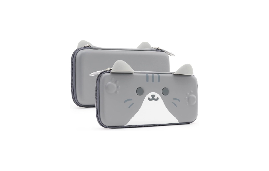 GeekShare Cat Ears Carrying Case for Switch & Switch OLED - Grey