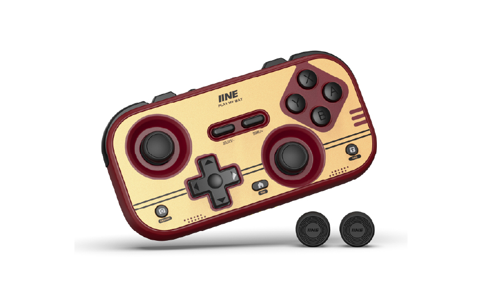 Pocket Vortex Controller IINE Retro Pocket Game Controller Red (Switch 1, Switch 2, Steam Deck ...