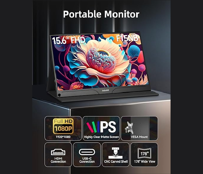 Intehill Portable Monitor 15.6 Inch Full HD (F15NB)